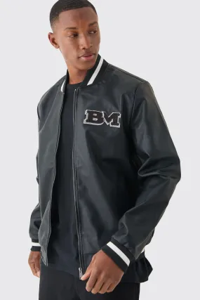 Pu Badge Varsity Jacket