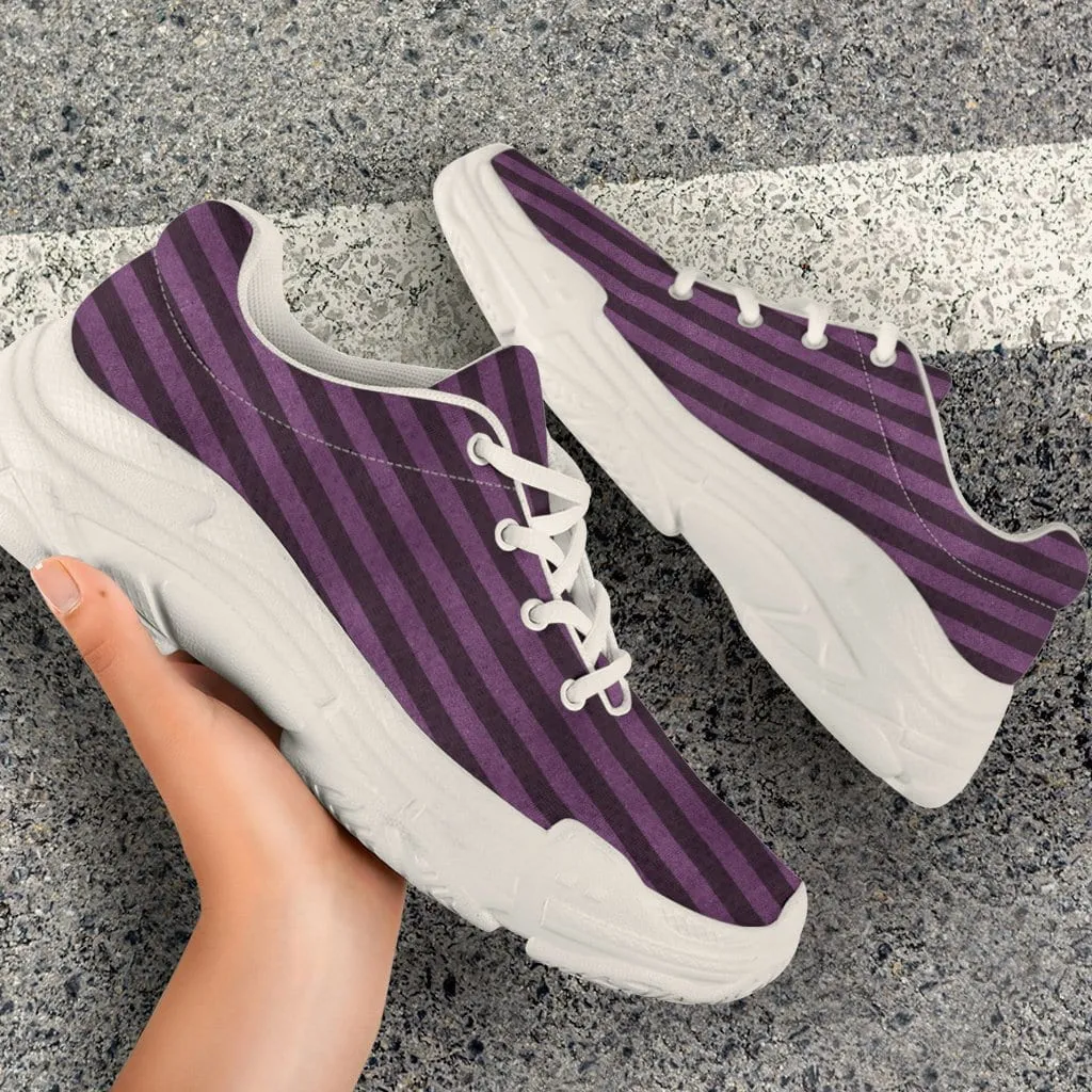 Purple Stripe Chunky Sneakers (White)