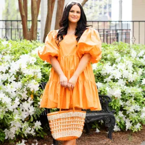 Raindrops On The Streets Melon Dress.