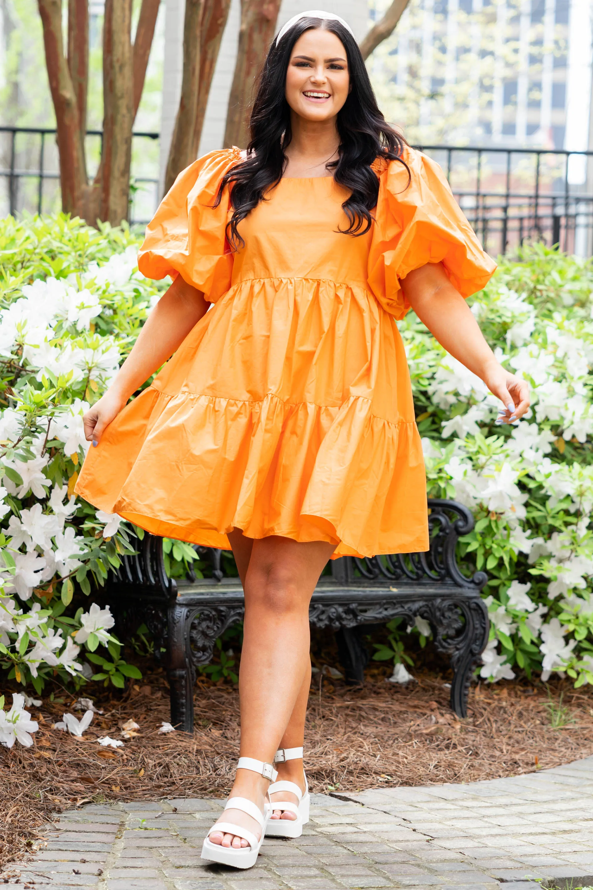 Raindrops On The Streets Melon Dress.