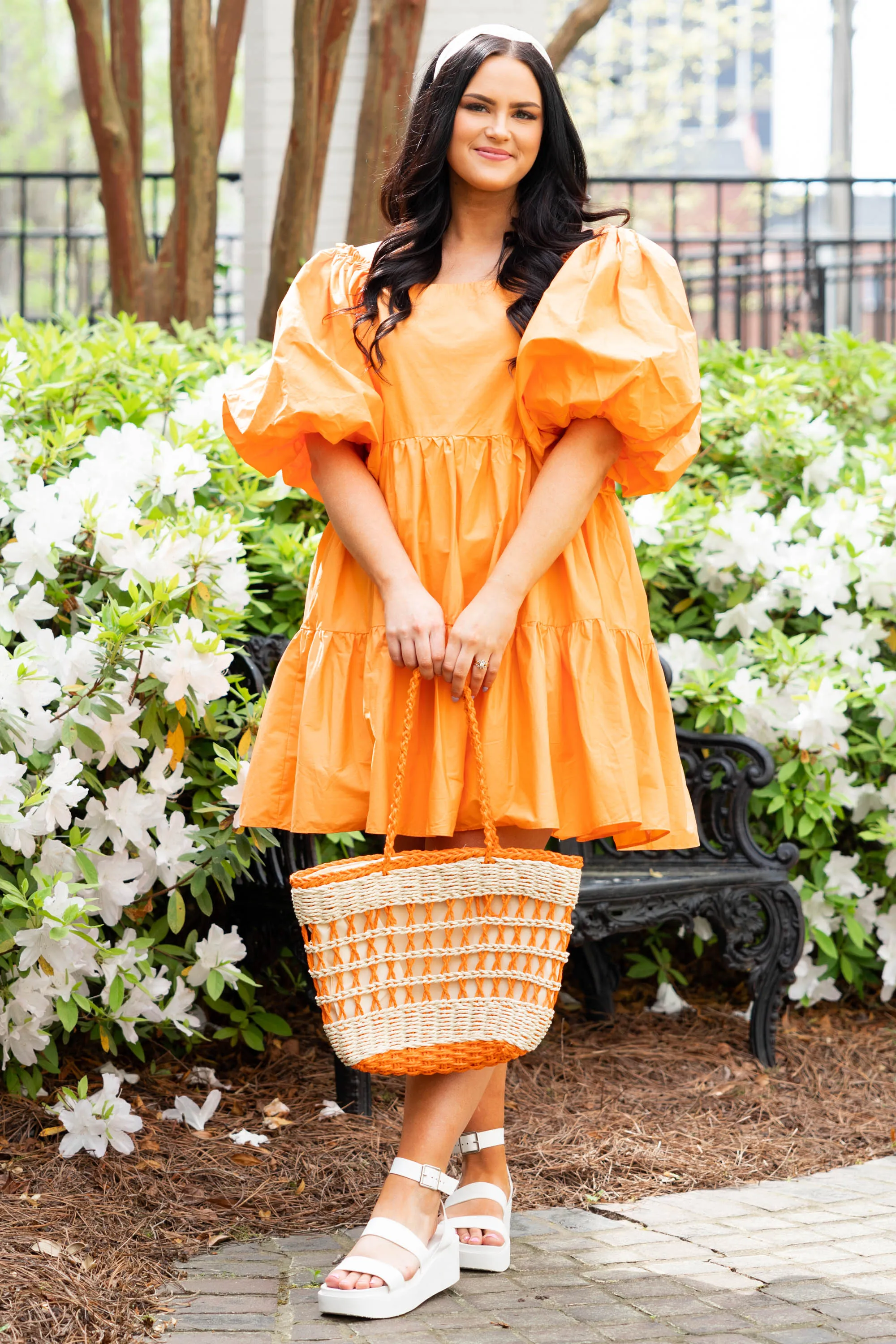 Raindrops On The Streets Melon Dress.