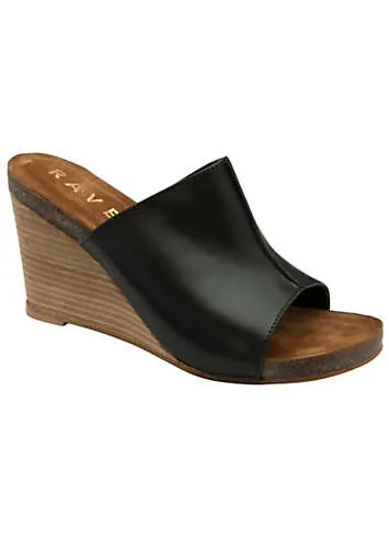 Ravell Black Leather Corby Wedges | Kaleidoscope