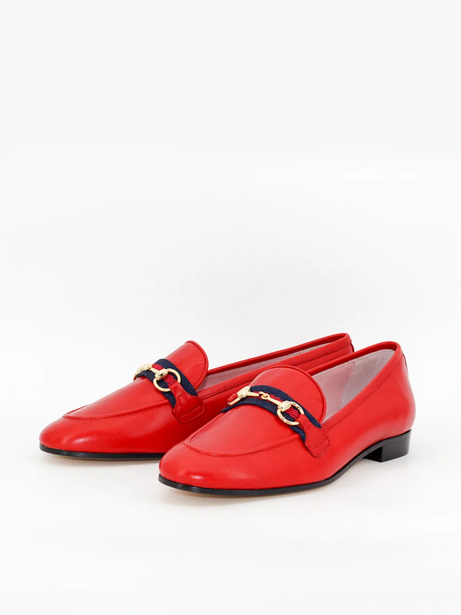 Red leather tassel loafers - Taormina.