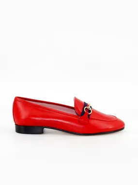 Red leather tassel loafers - Taormina.