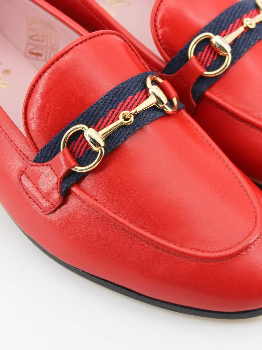 Red leather tassel loafers - Taormina.