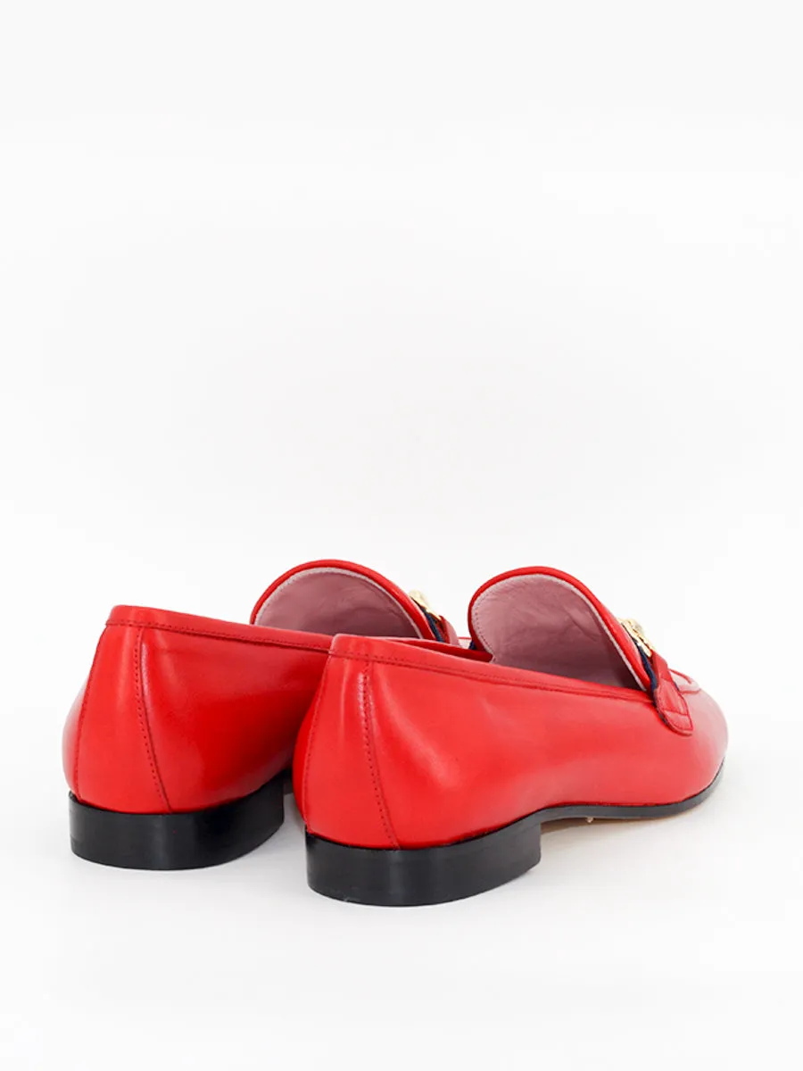 Red leather tassel loafers - Taormina.