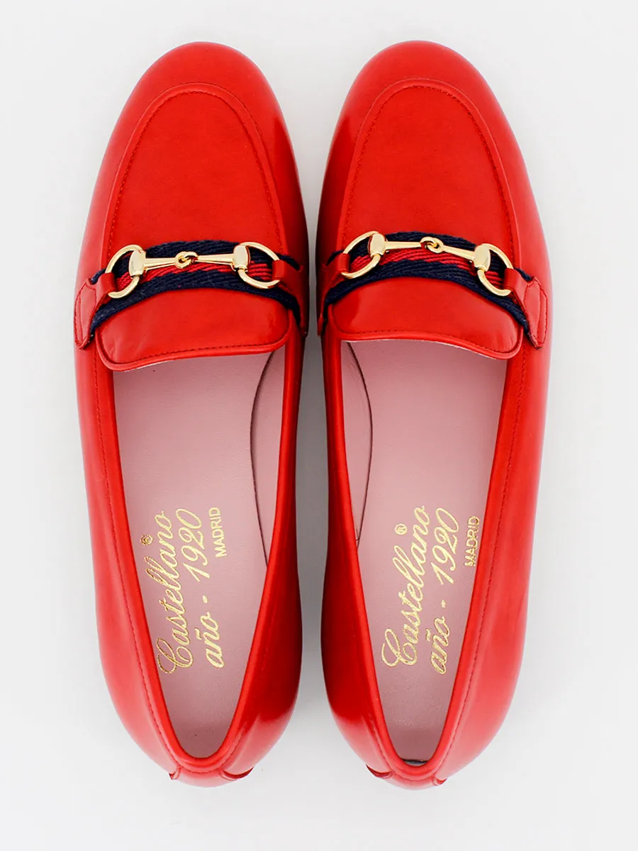 Red leather tassel loafers - Taormina.