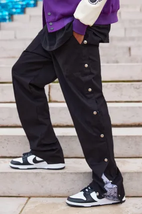 Relaxed Fit Bandana Panel Popper Trousers