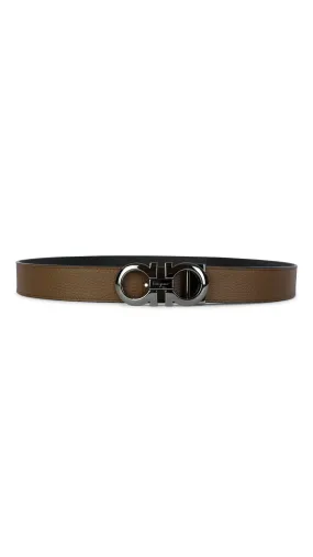 Gancini Belt - Reversible Black Brown