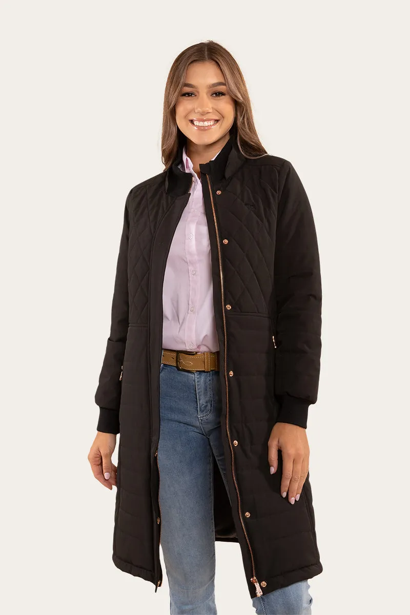 RINGERS WESTERN WOMENS BLACK BRIGHTON LONG PUFFER JACKET