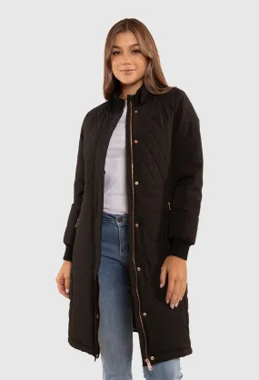 RINGERS WESTERN WOMENS BLACK BRIGHTON LONG PUFFER JACKET