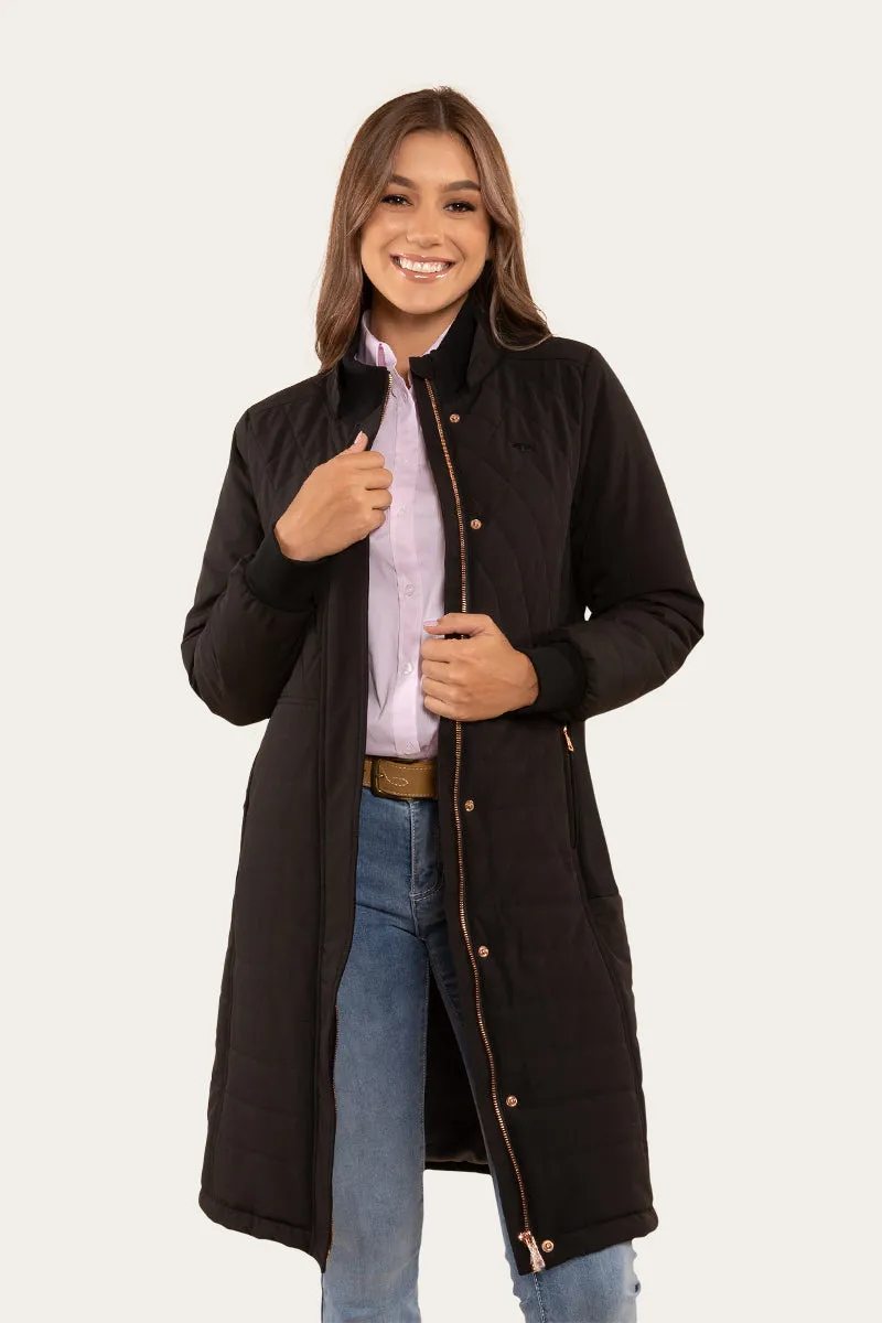 RINGERS WESTERN WOMENS BLACK BRIGHTON LONG PUFFER JACKET