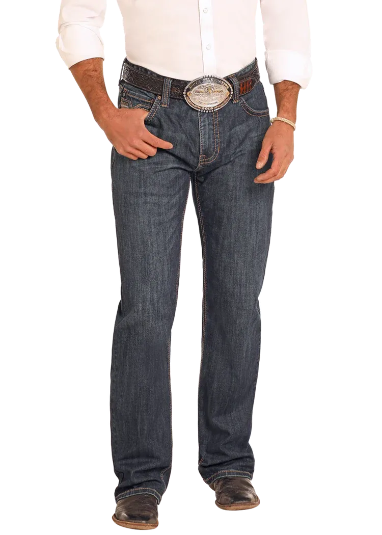 Rock & Roll Relaxed Fit Two-Tone Stitch Straight Leg Jeans