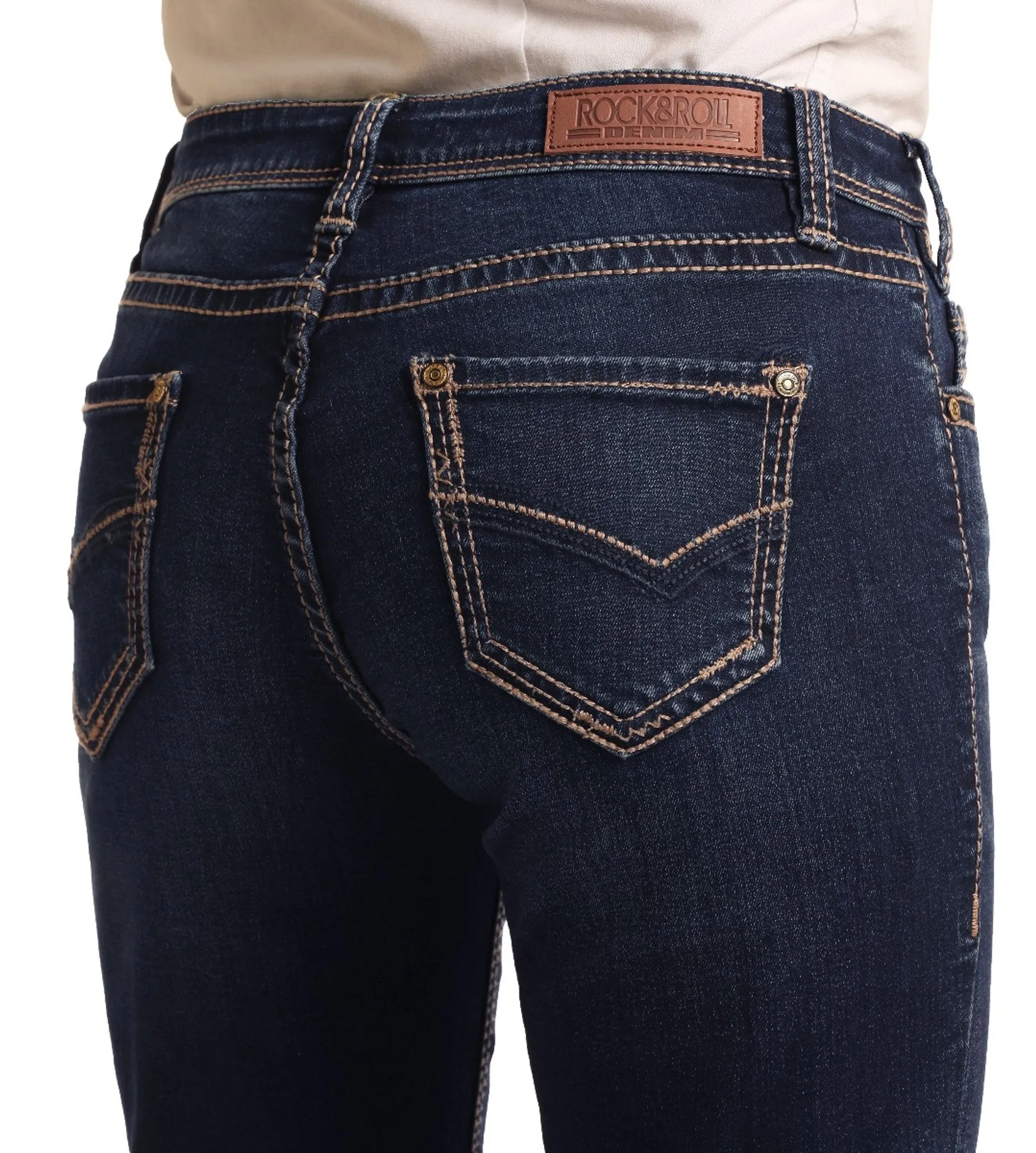 ROCK & ROLL WOMEN'S MID RISE EXTRA STRETCH BOOTCUT RIDING JEANS