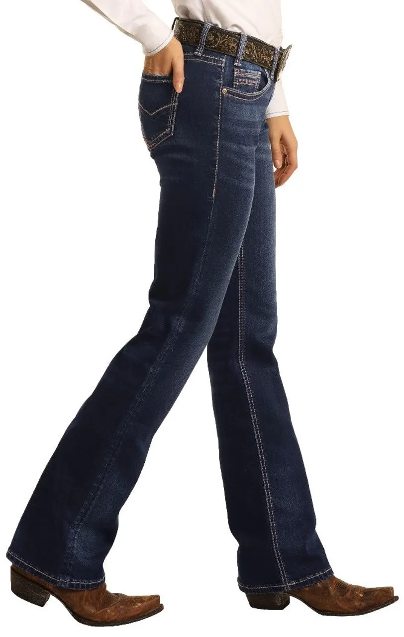 ROCK & ROLL WOMEN'S MID RISE EXTRA STRETCH BOOTCUT RIDING JEANS