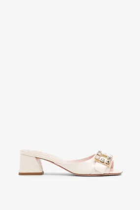 Roger Vivier Tres Vivier white patent mules