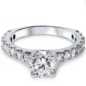 Round Cut Diamond Engagement Ring 1.5ct in 14K White Gold