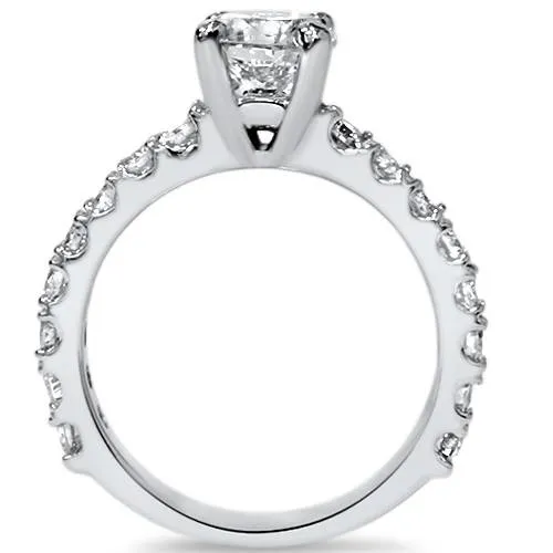 Round Cut Diamond Engagement Ring 1.5ct in 14K White Gold