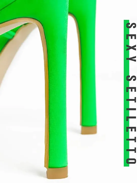 Lace-Up Stiletto Sandals with Round Open Toe & High Heel