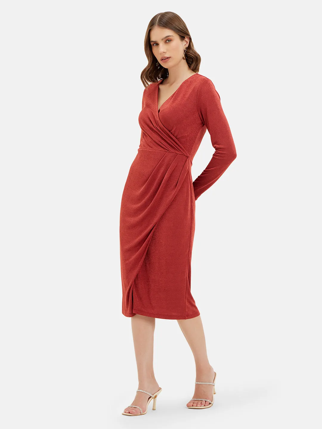 Ruched Knee-Length Dress