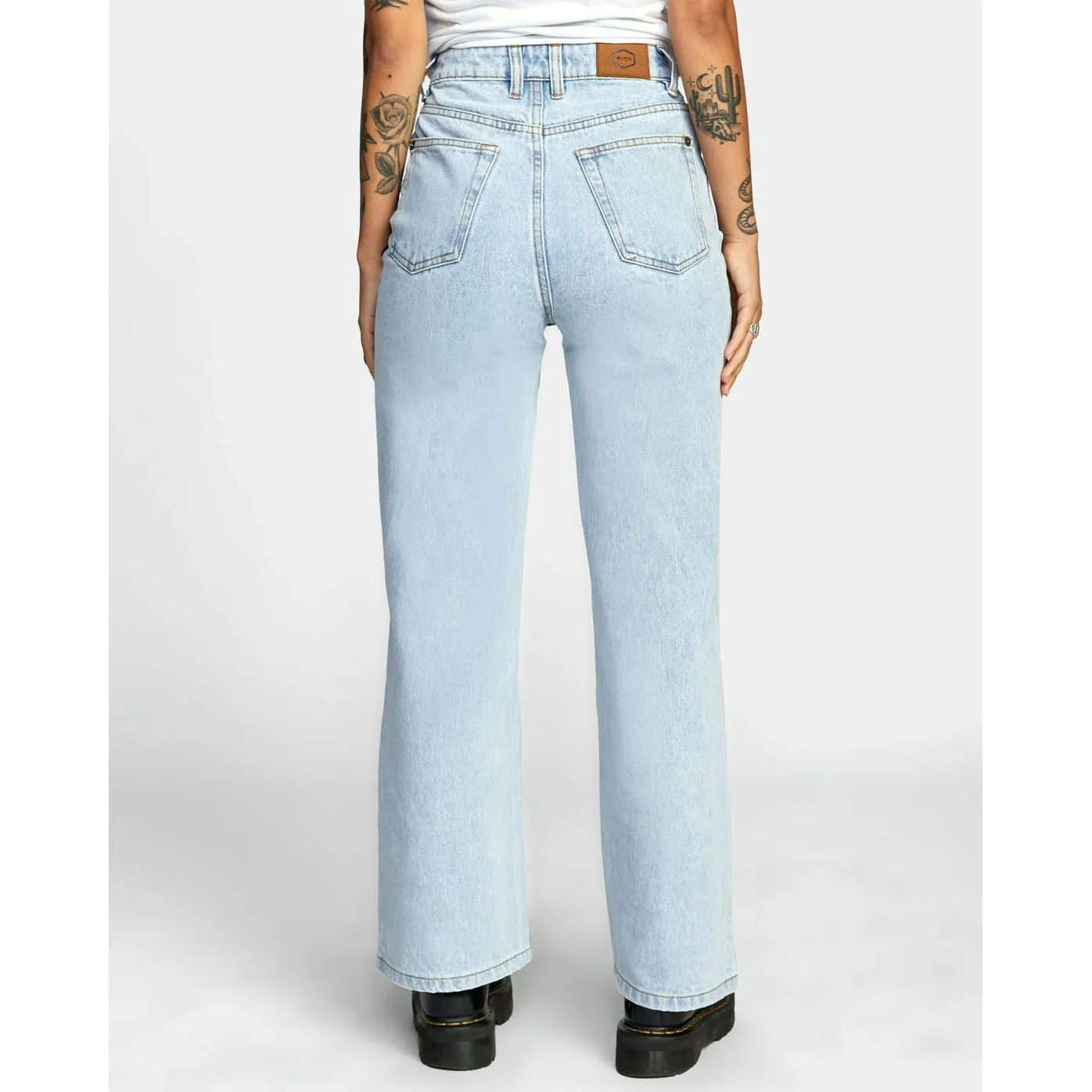 RVCA Coco Wide Leg Denim Jeans - Light Vintage Wash