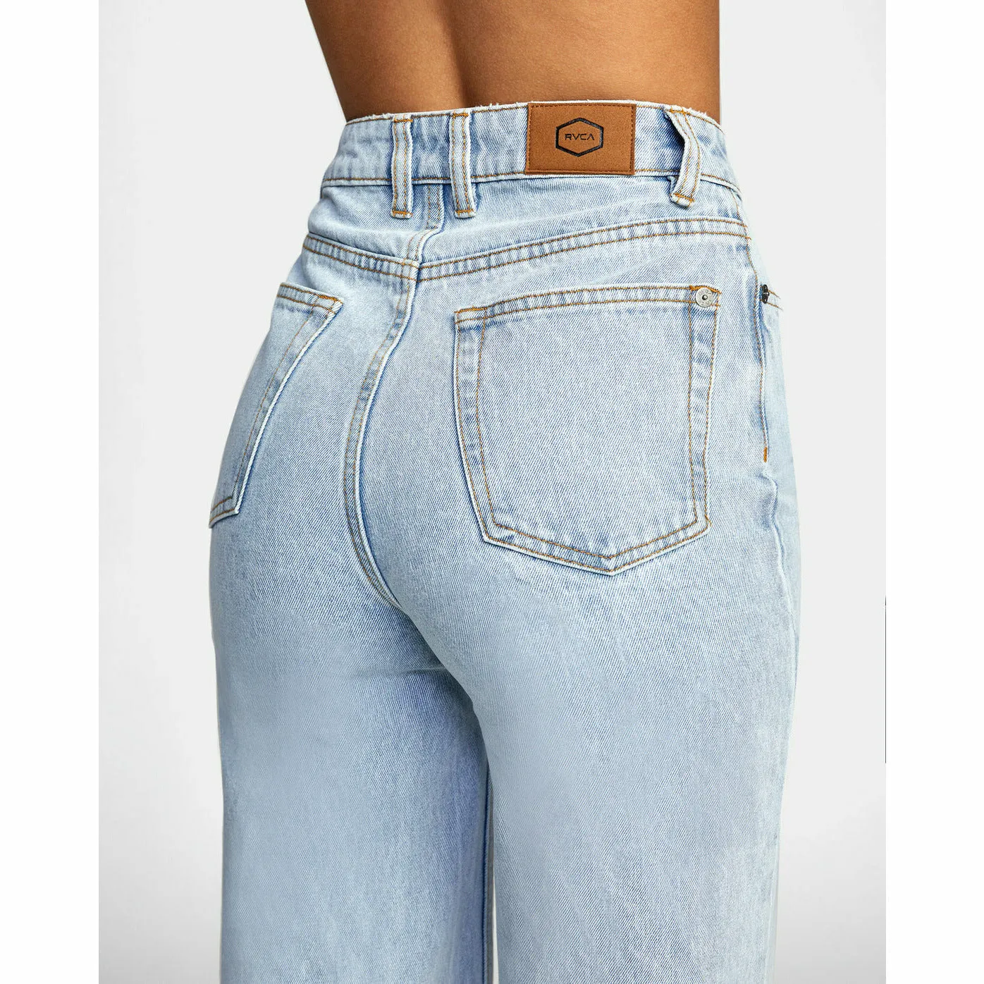 RVCA Coco Wide Leg Denim Jeans - Light Vintage Wash