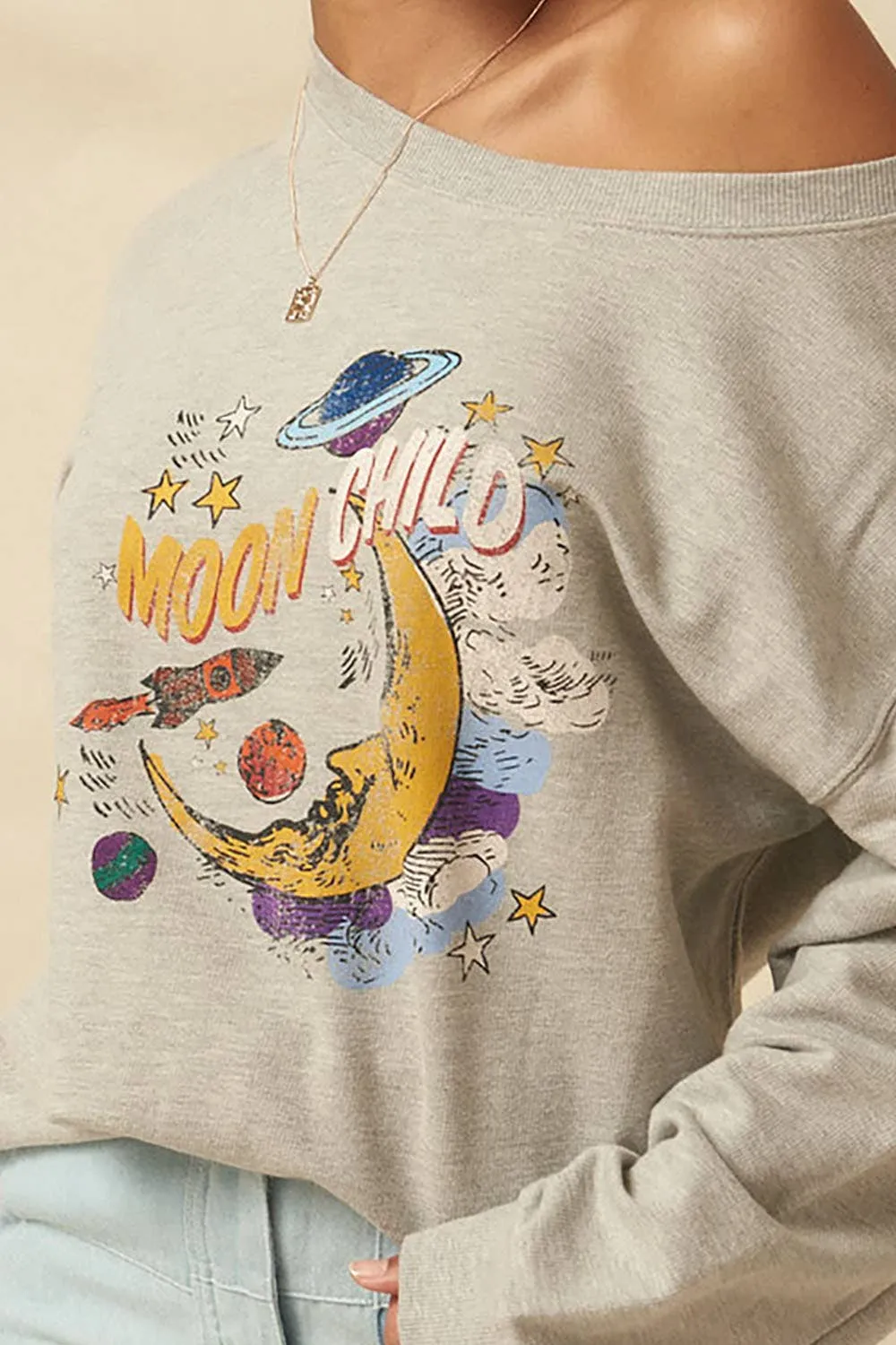 Vintage Moon Child Graphic Sweatshirt - Sale