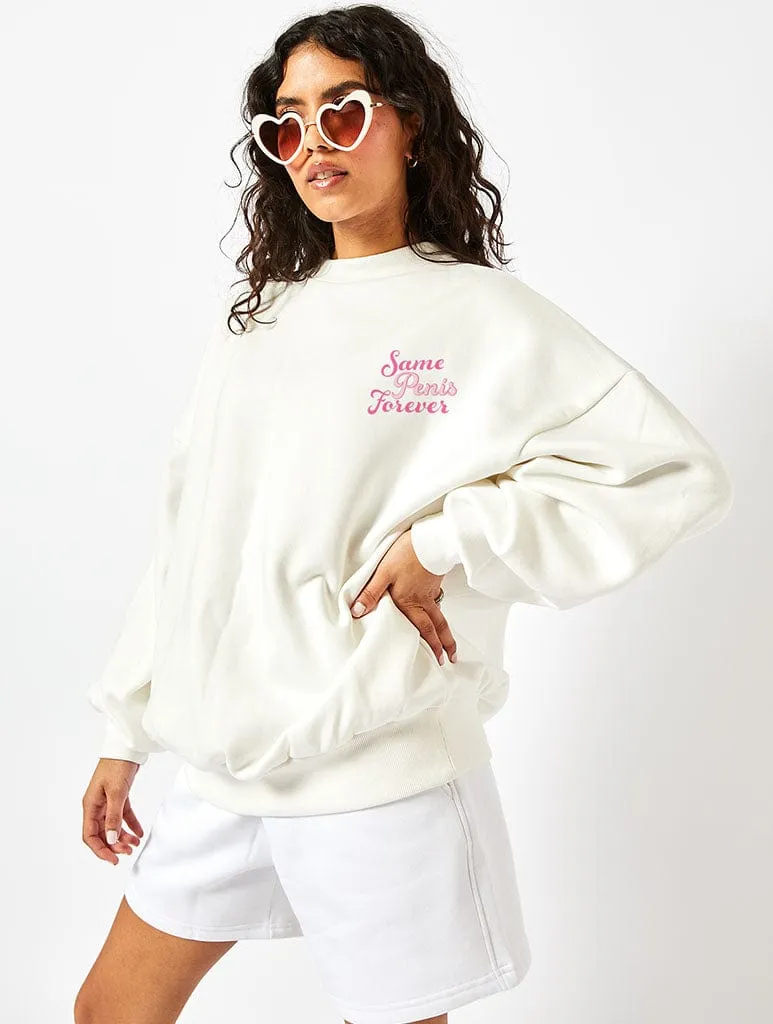 Same Penis Forever Sweatshirt In Ecru