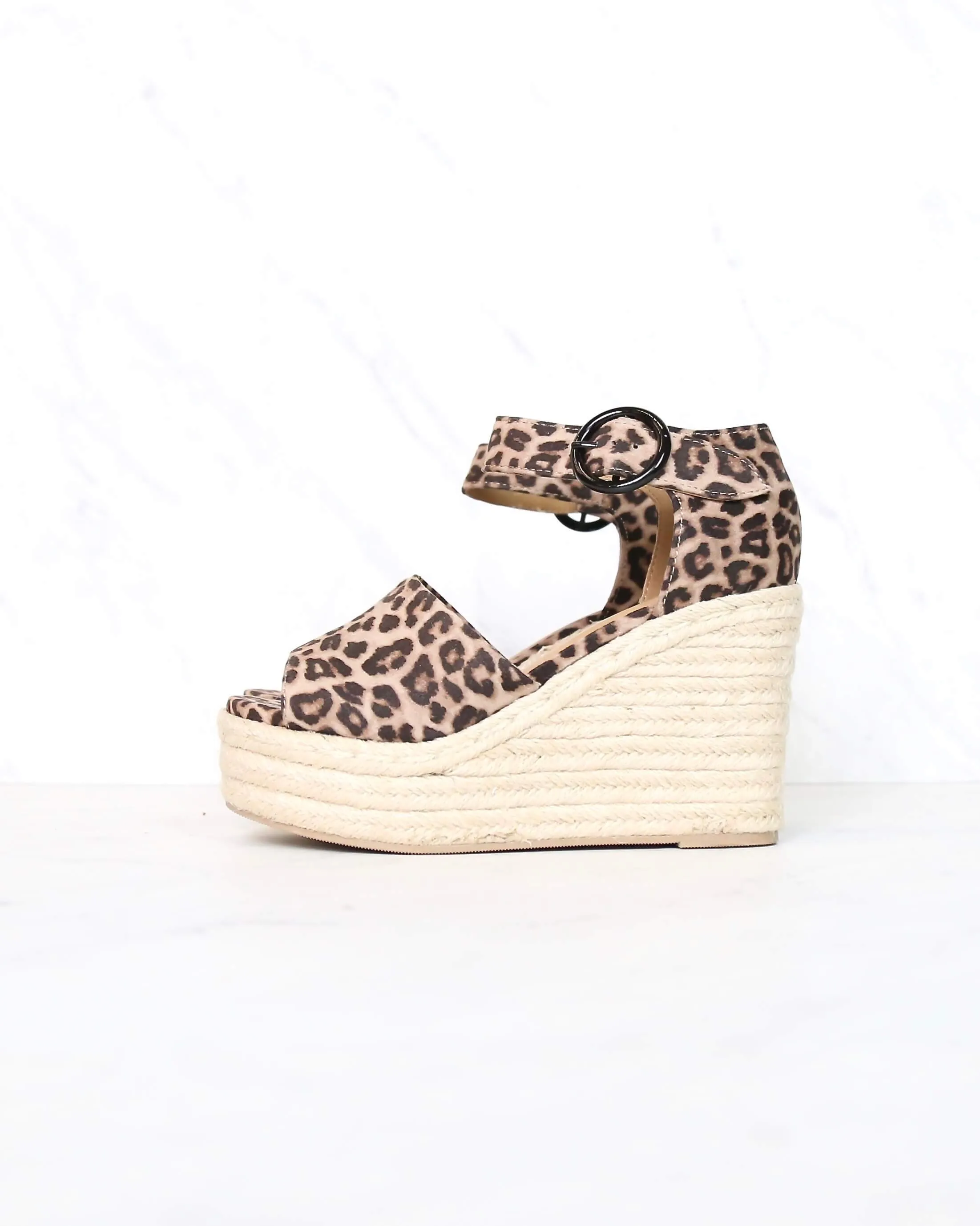 Sassy Leopard Espadrille Wedges