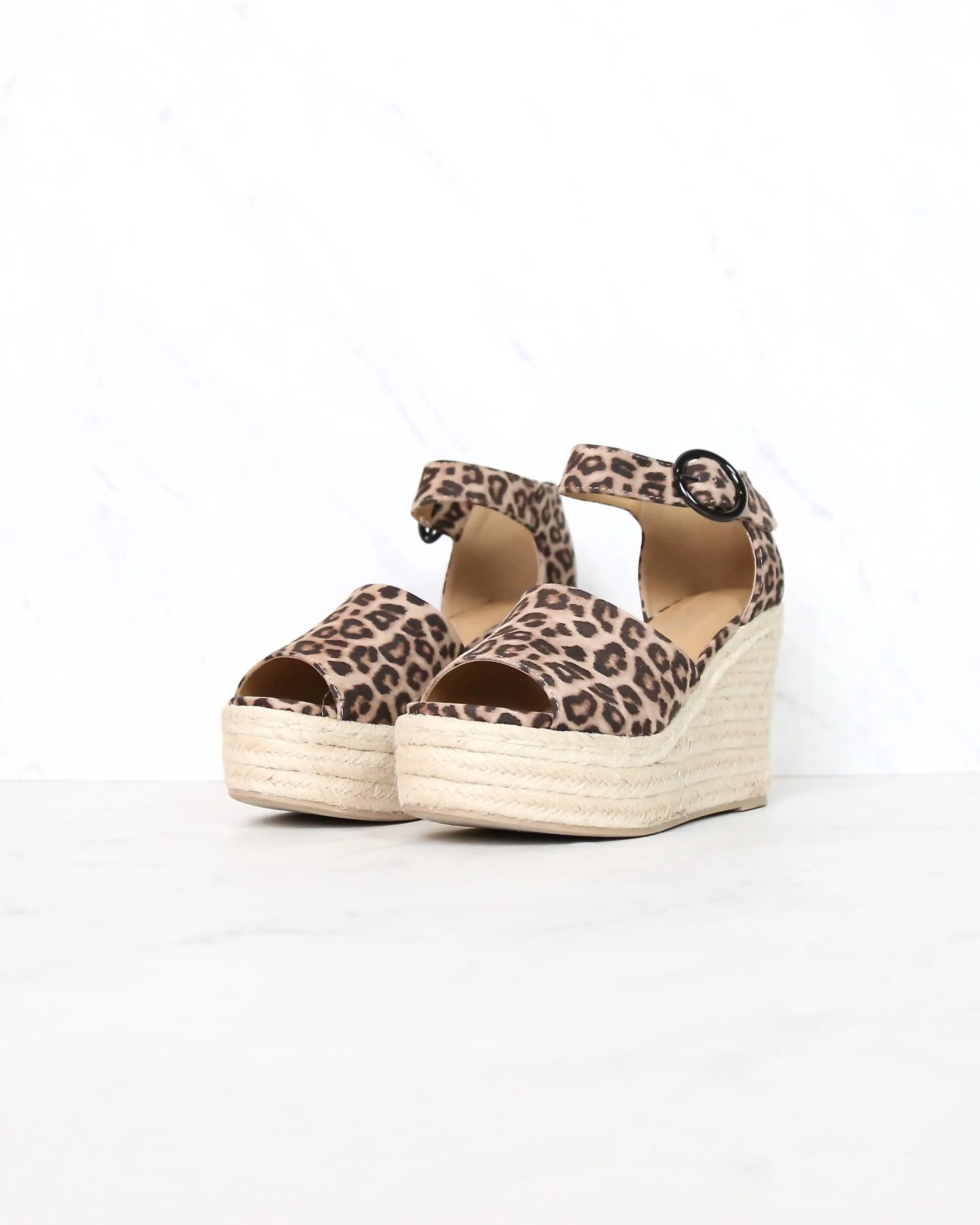 Sassy Leopard Espadrille Wedges