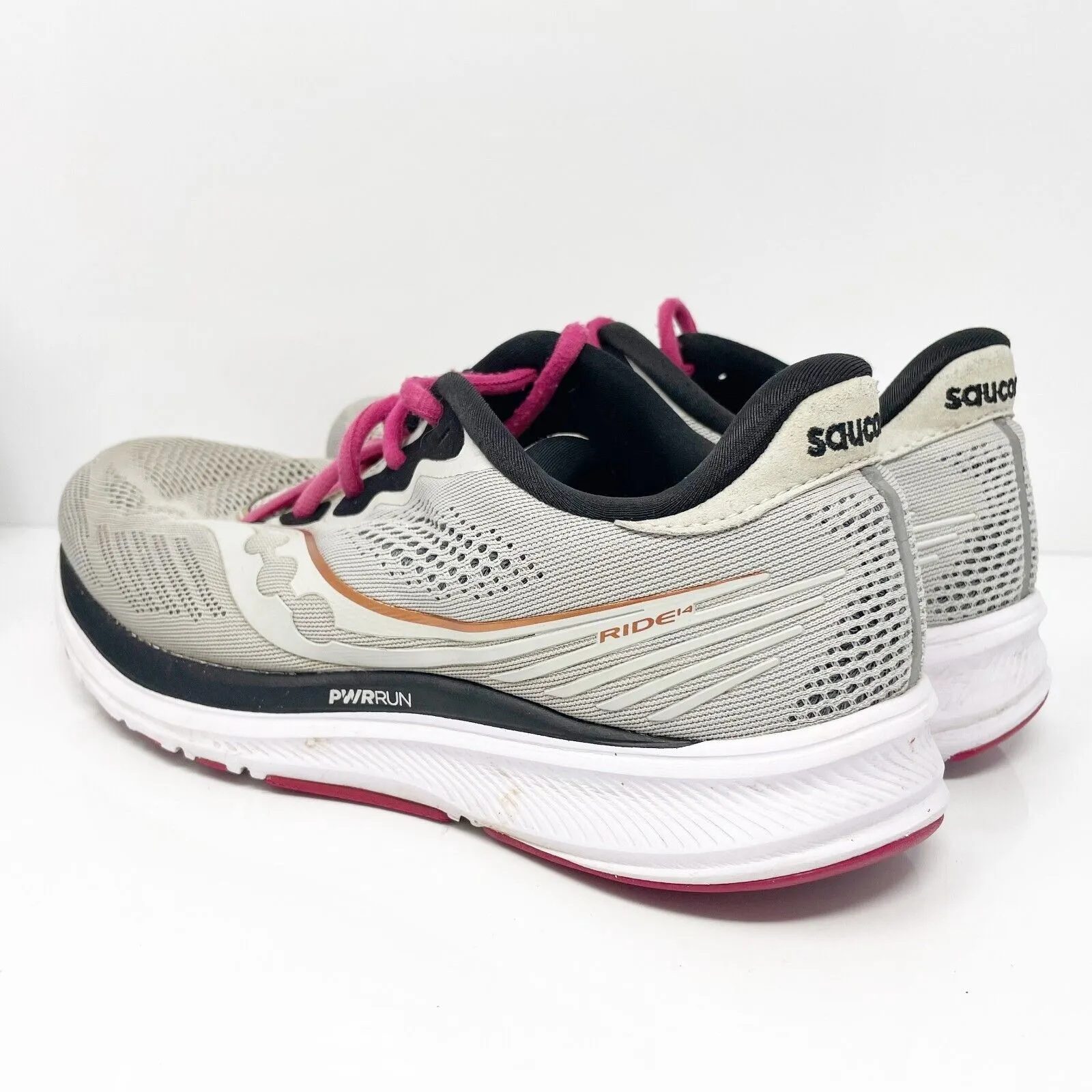 Saucony Womens Ride 14 S10651-55 Gray Running Shoes Sneakers Size 9 W