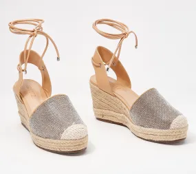 Glitter Lace-Up Wedges Celinah