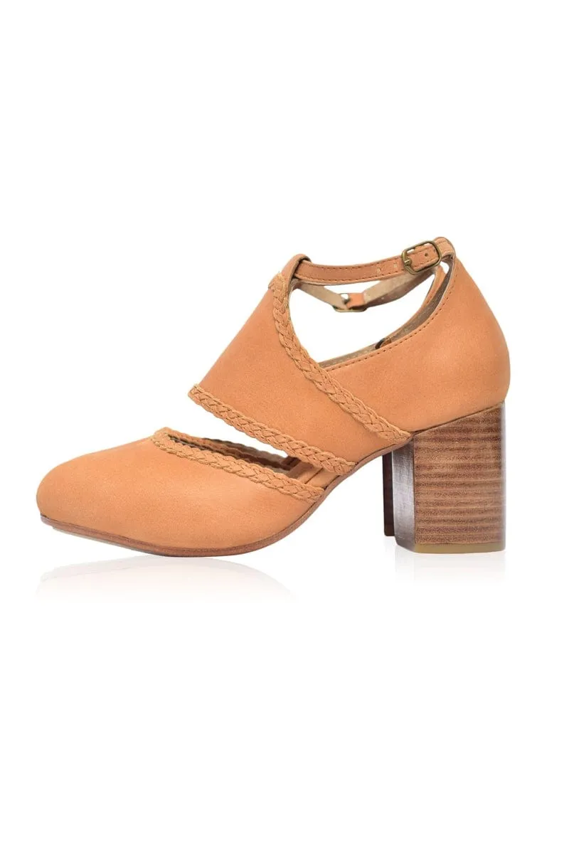 Ladies Light Tan Leather Heels