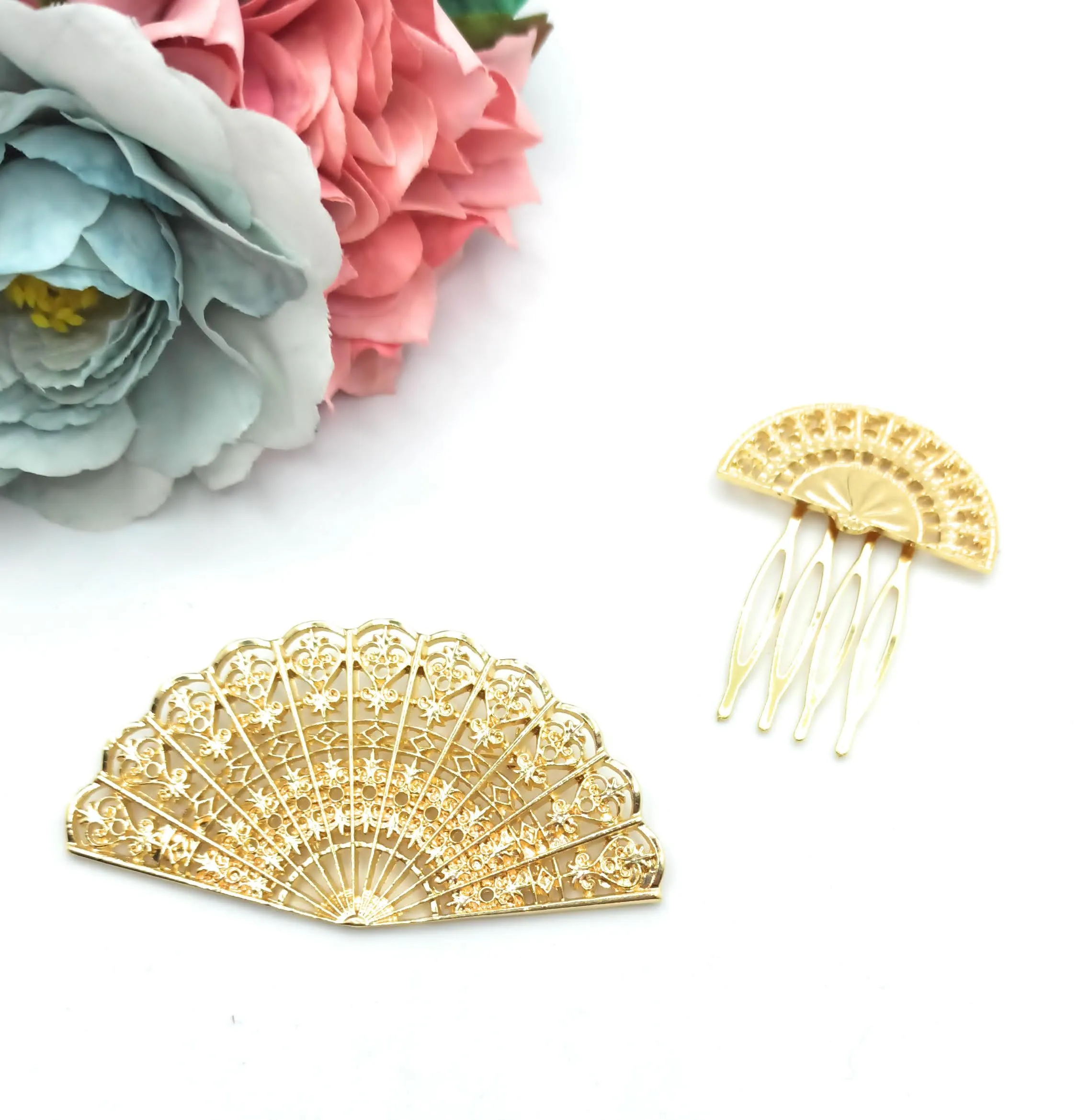 SET: Broche Abanico Talla L + Peineta Abanico Talla M