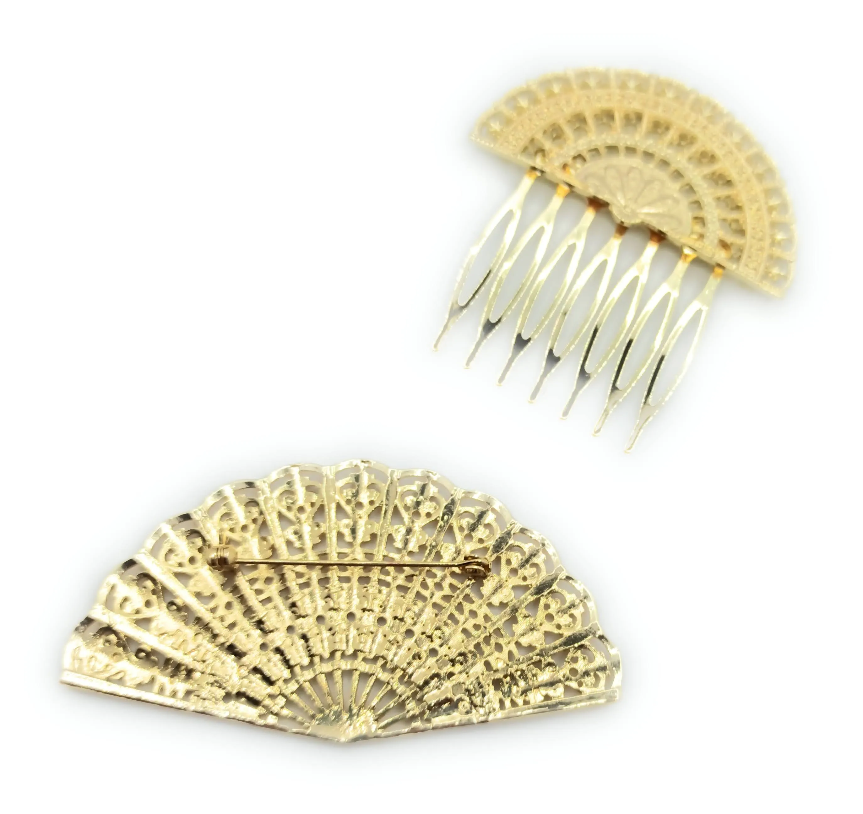 SET: Broche Abanico Talla L + Peineta Abanico Talla M