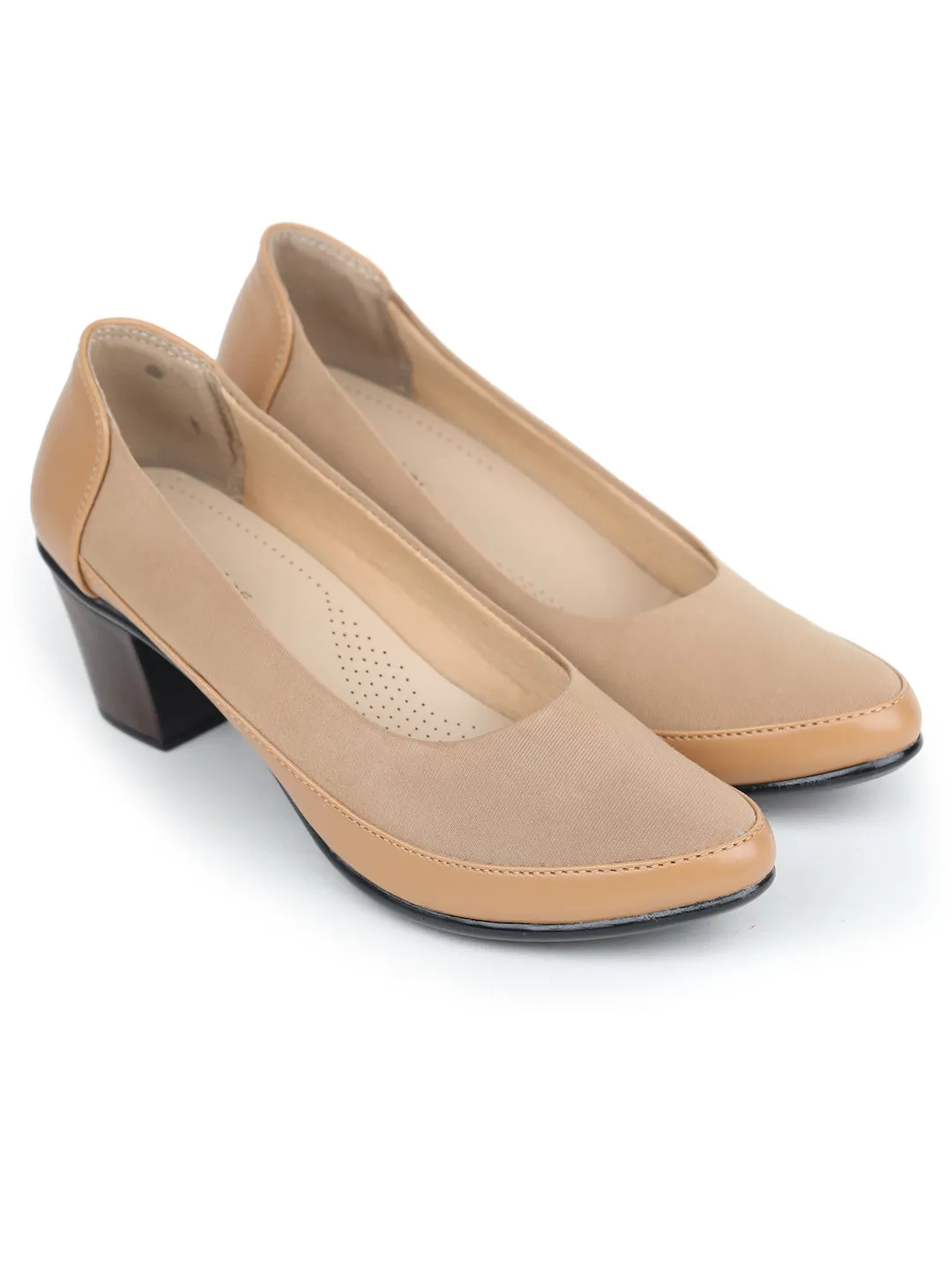 Shezone Beige Women Heels