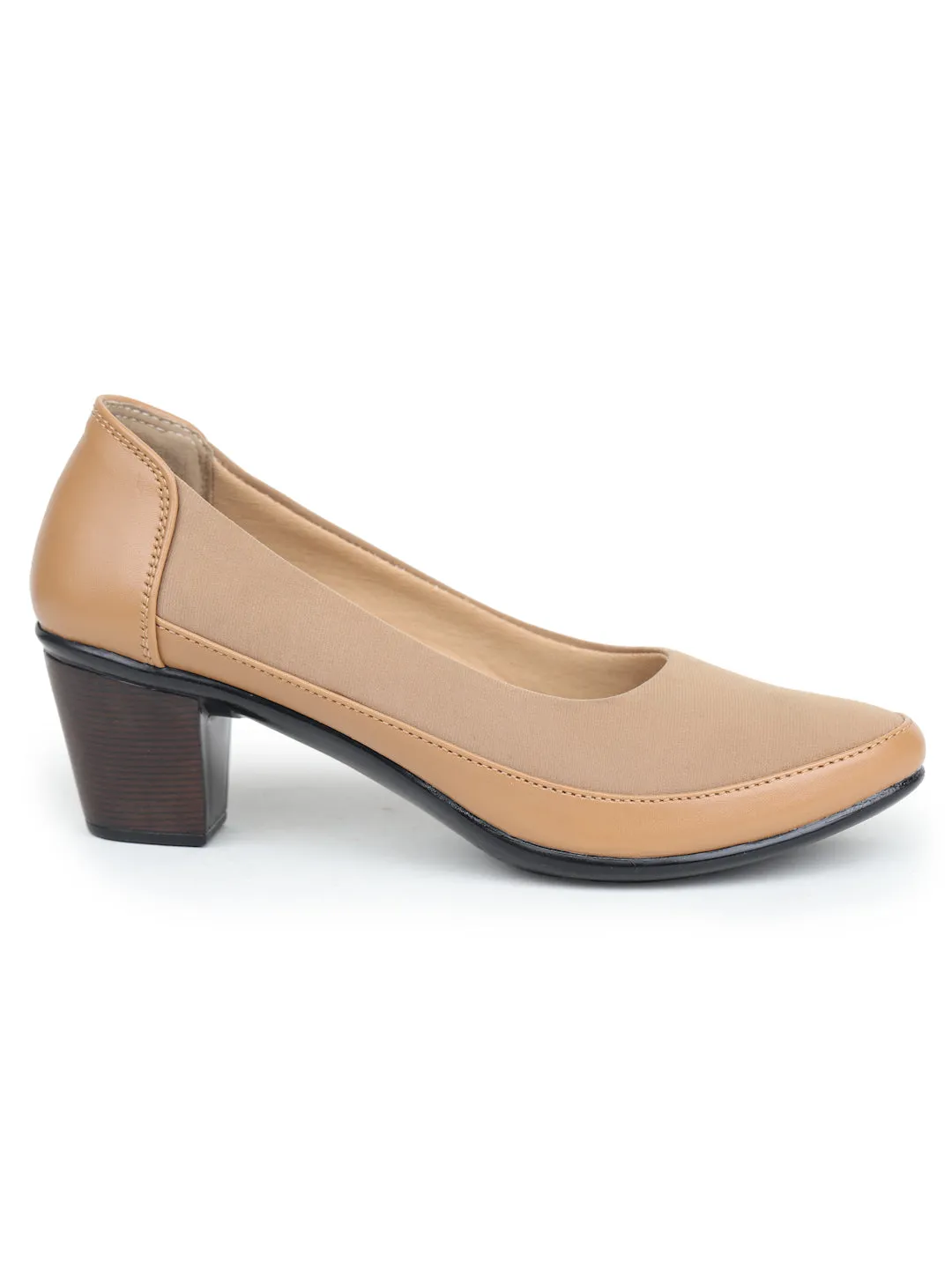 Shezone Beige Women Heels