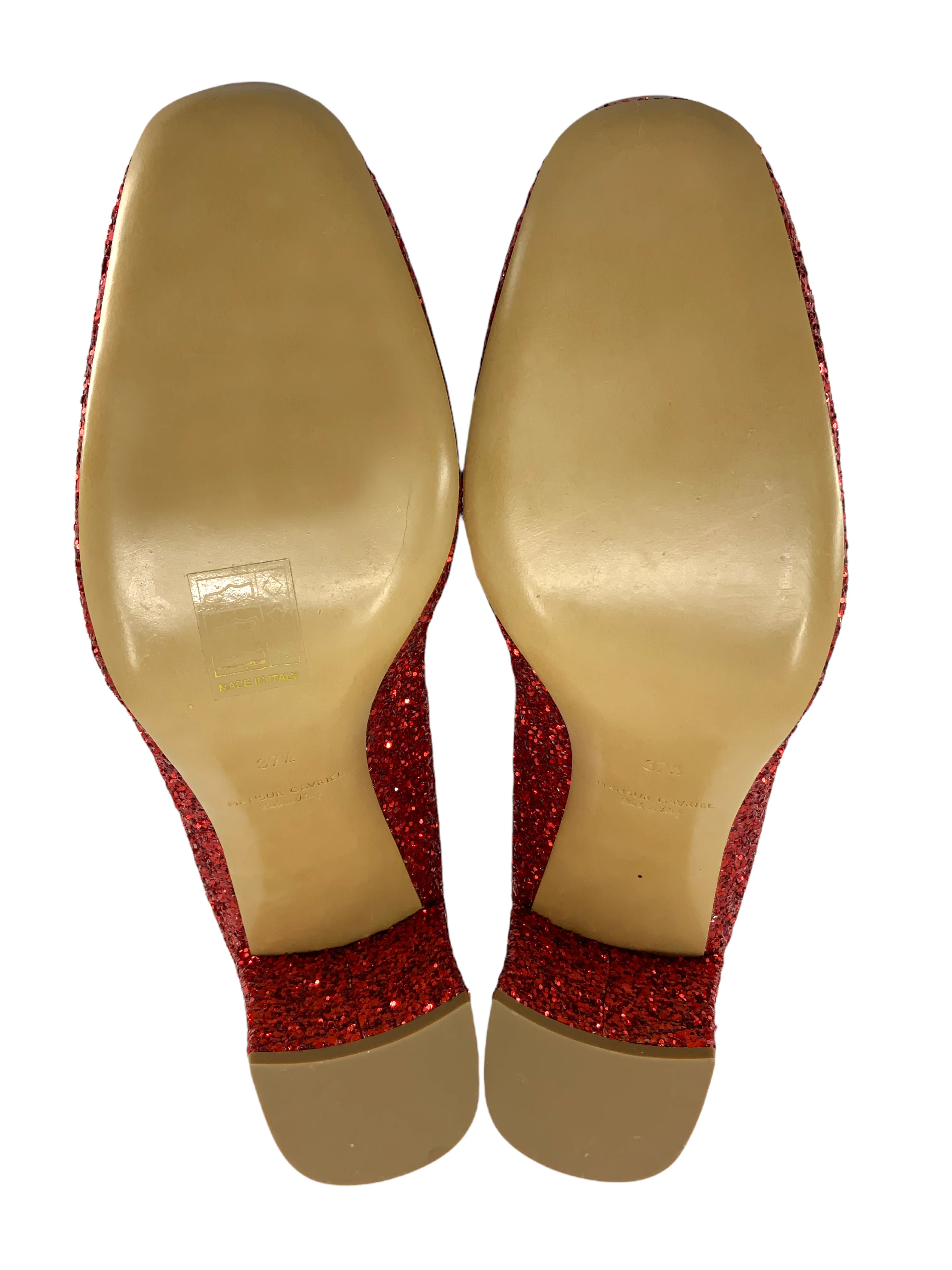 Size 7.5 Mansur Gavriel Glitter Heel Pumps