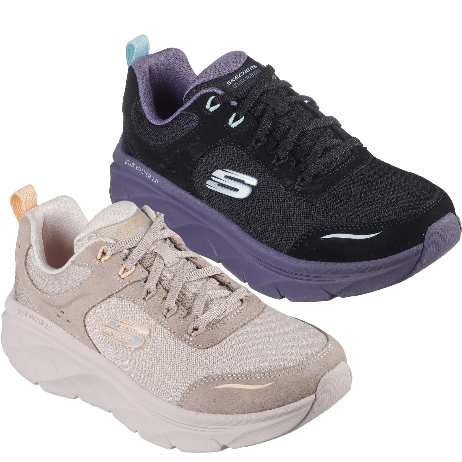 Skechers Womens D'Lux Walker 2.0 Memory Foam Trainers