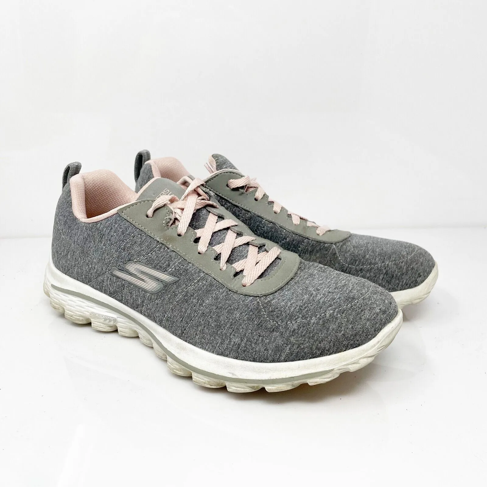 Skechers Womens Go Walk Sport 17008 Gray Running Shoes Sneakers Size 8