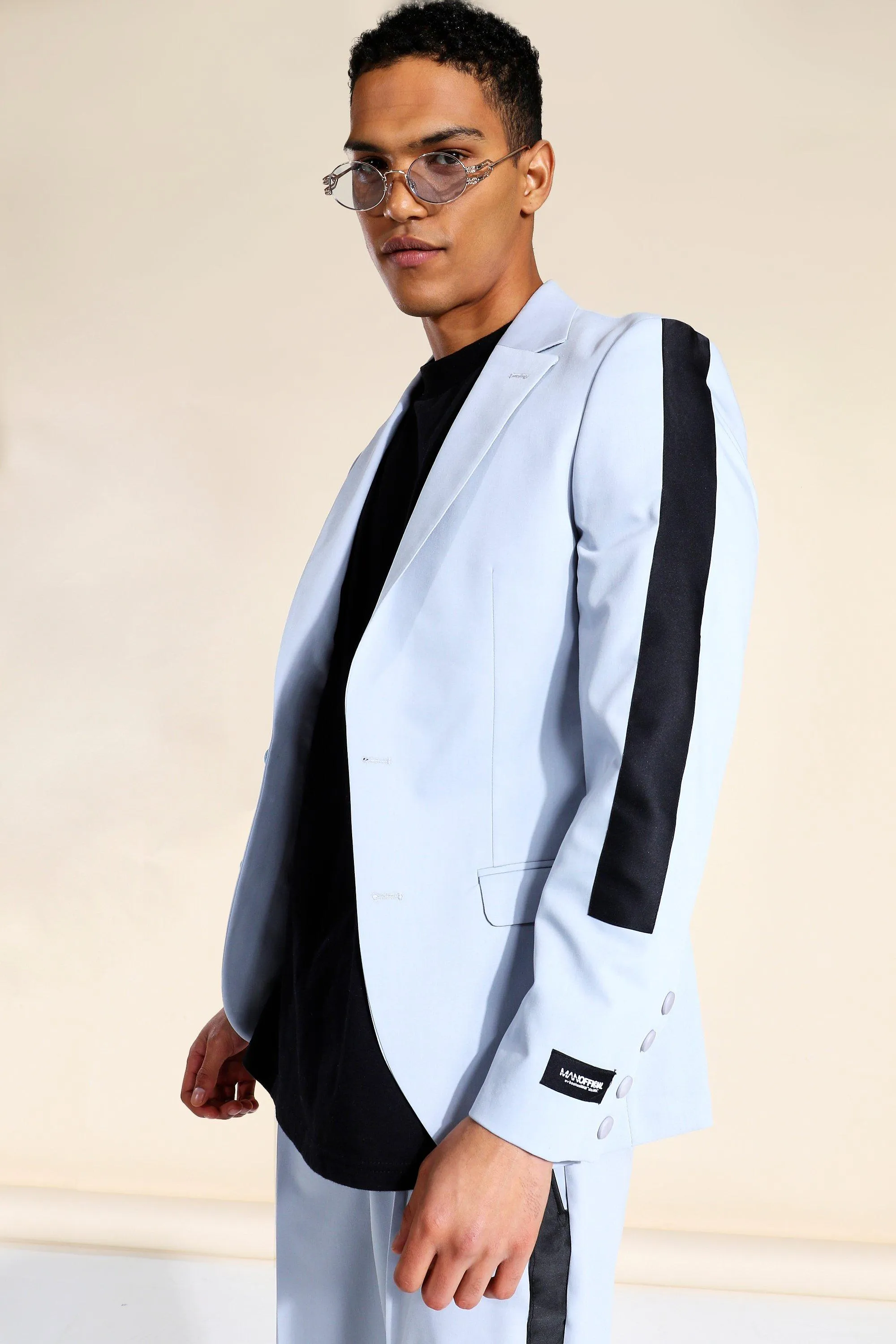 Skinny Single Breasted Tape Suit Jacket