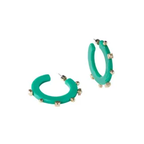 Smith & Co. City Large Girl Jewel Hoop, Sea Green