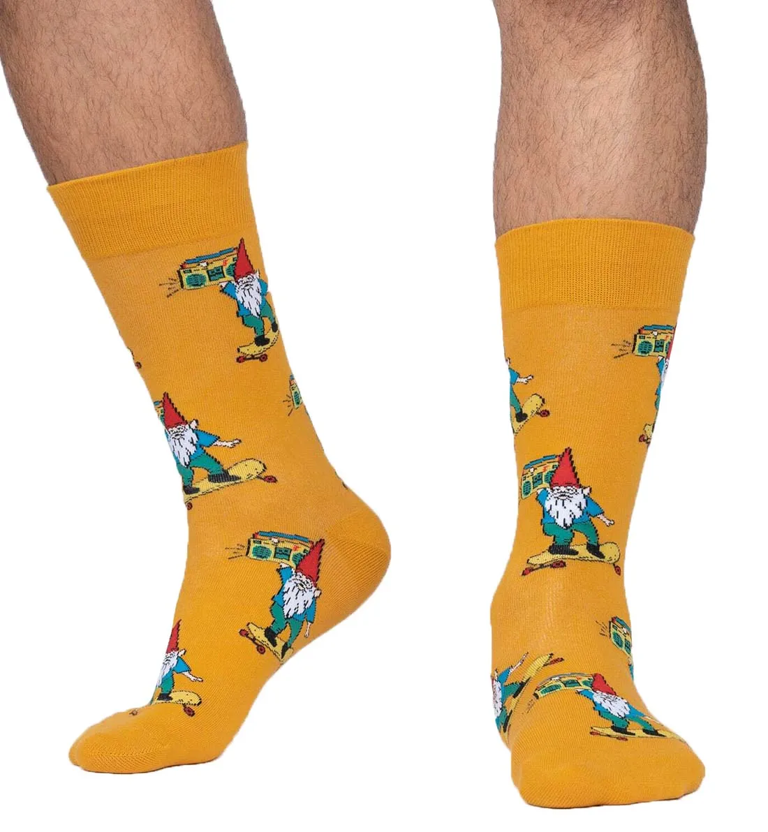 Men's Crew Socks - Gnarly Gnome prints, Sock it to me.