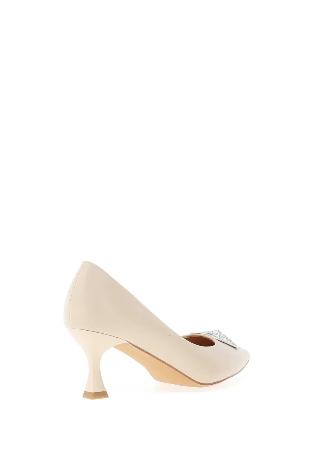 Sorento Secret Garden Faux Leather Embellished Heels, Nude