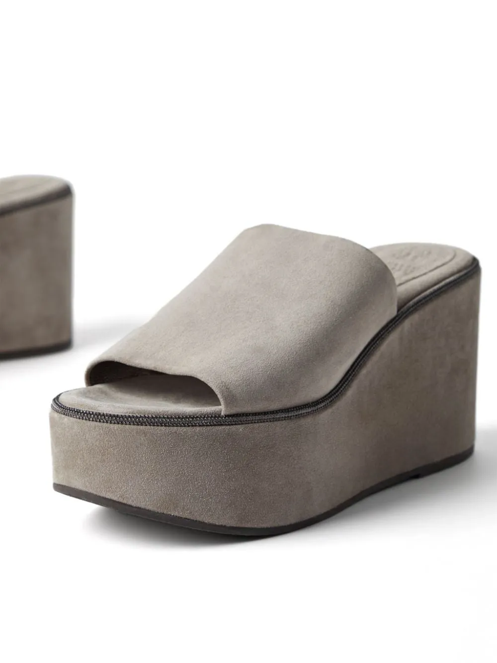 Suede Wedge Shoes by Brunello Cucinelli