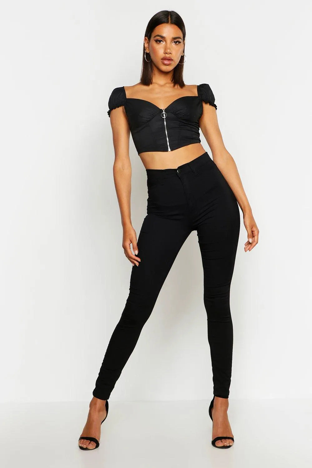 Super High Waist Power Stretch Skinny Jeans