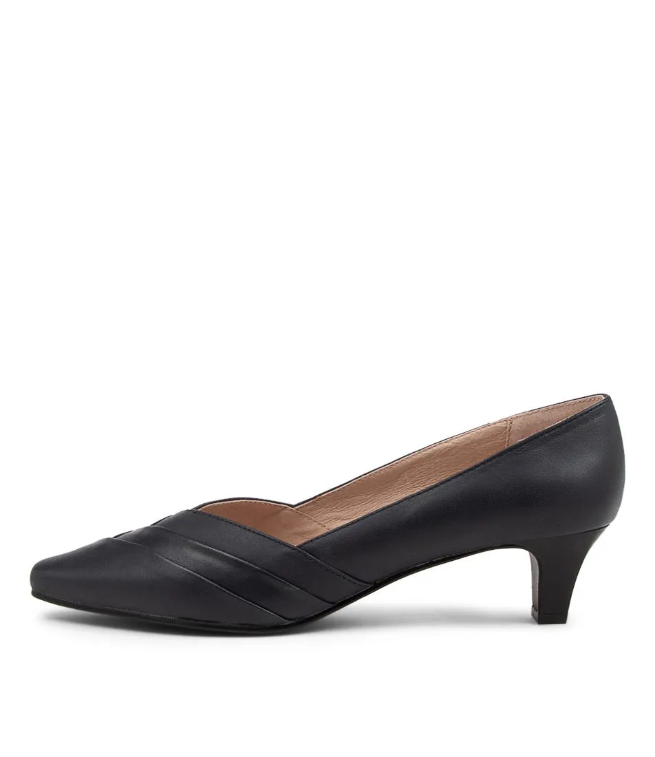 SUPERSOFT Laughs Navy Leather Heels