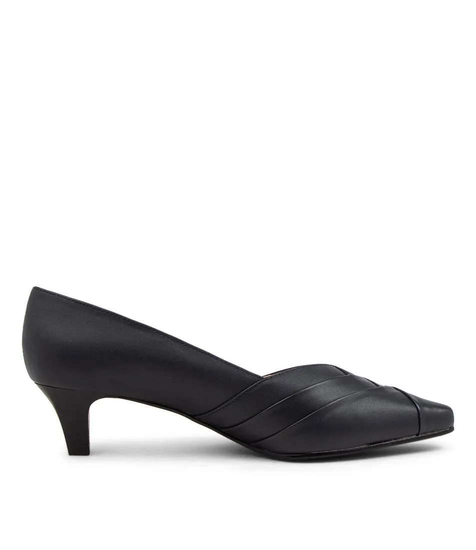 SUPERSOFT Laughs Navy Leather Heels