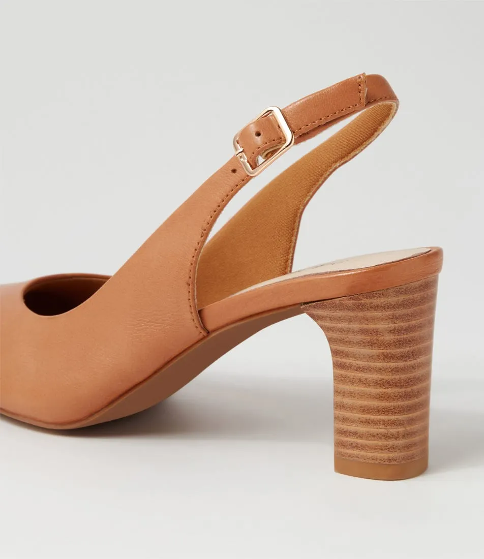 SUPERSOFT Politix Dark Tan Natural Leather Heels