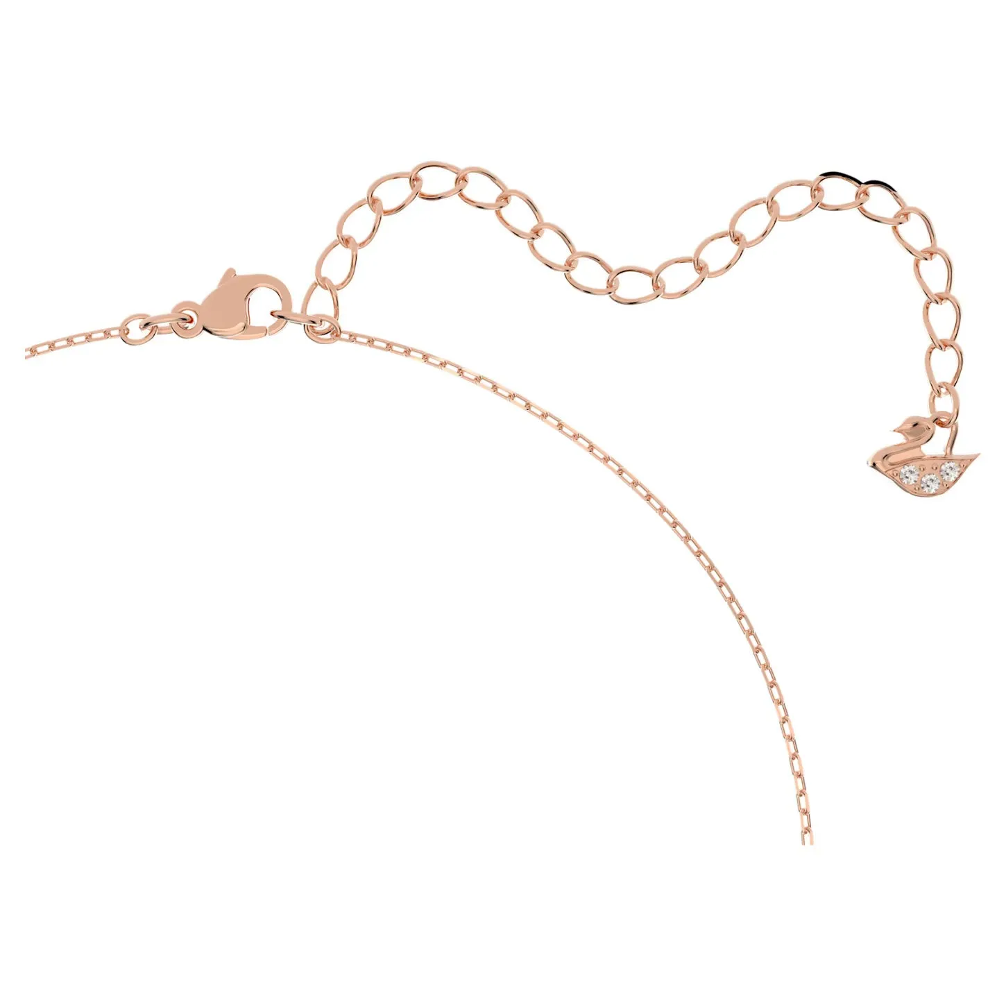 Swarovski Attract Round Set Necklace & Studs, White, Rose gold-5616233